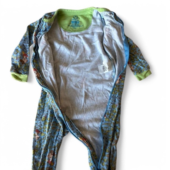 Vintage Mickey Mouse Onesie 12M Disney Blue & Lime Green - Picture 7 of 8